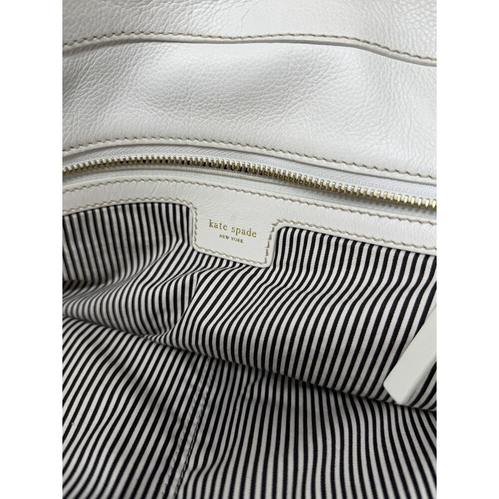 Kate Spade Vintage Pebble Leather Satchel Handbag Purse Tote White Ivory Y2K - Picture 11 of 13